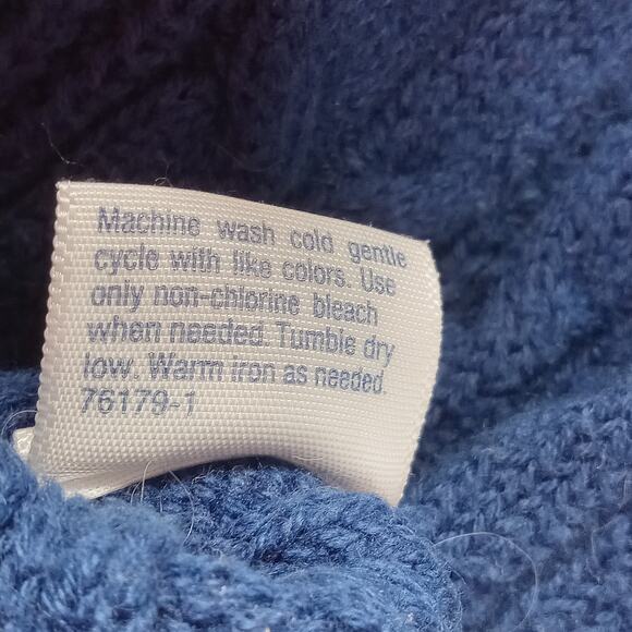 St.John's Bay Sweater S Women's Short Sleeve Pullover Blue Cable Knit - Picture 5 of 5